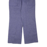 Mens Relaxed Fit Cotton Blend Blue Trousers W35 L33 Button Closure Casual