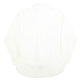NAUTICA Mens White Plain Shirt L Cotton Blend Button Down Collar Long Sleeve