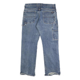 DICKIES Mens Blue Regular Fit Straight Denim Medium Wash W34 L30 Work Jeans