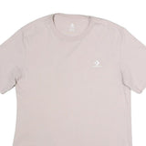 CONVERSE Mens Beige Graphic T-Shirt L Short Sleeve Crew Neck Cotton Casual