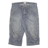 PIONEER Mens Blue Casual Denim Shorts XL W34 Cotton Blend Pocketed Relaxed Fit