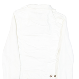 LEE Womens White Button Cotton Blend Denim Jacket XS Plain Classic Tailored