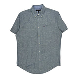Tommy Hilfiger Short Sleeve Shirt - Medium Blue Cotton