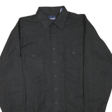 WRANGLER Mens Black Patterned Long Sleeve Shirt XL Cotton Blend Casual Stylish