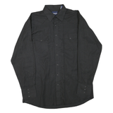 WRANGLER Mens Black Patterned Long Sleeve Shirt XL Cotton Blend Casual Stylish