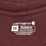 Carhartt Graphic T-Shirt - 2XL Burgundy Cotton