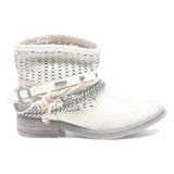 RK Womens Ankle Boots Cream & Beige Polyester UK 4 Stylish Comfortable