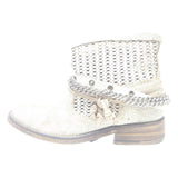 RK Womens Ankle Boots Cream & Beige Polyester UK 4 Stylish Comfortable