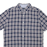 TOMMY HILFIGER Mens Blue & White Check Shirt M Casual Button Short Sleeve