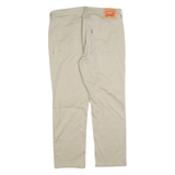 LEVI'S Mens Cotton Beige Regular Straight Trousers W34 L34 Casual Zip Closure