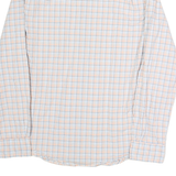 NAUTICA Mens White & Blue Checked Shirt L Long Sleeve Button Cotton Casual