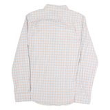 NAUTICA Mens White & Blue Checked Shirt L Long Sleeve Button Cotton Casual