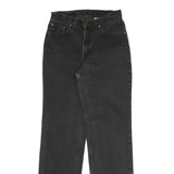 LEVI'S Womens Regular Fit Straight Black Denim Jeans W26 L30 Classic Cotton Zip