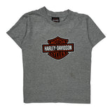 Youth Harley Davidson Graphic T-Shirt - Small Gray Cotton Blend