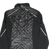 MICHAEL KORS Womens Black & Shiny Quilted Zip Jacket M Polyester Blend Athletic