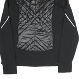 MICHAEL KORS Womens Black & Shiny Quilted Zip Jacket M Polyester Blend Athletic