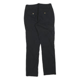 LAUREN RALPH LAUREN Womens Cotton Blend Black Regular Fit Straight Leg Trousers