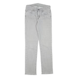 LEVI'S Womens Slim Grey Denim Slim Jeans Cotton Blend W25 L27 Stylish Zip