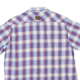 G-STAR Mens Blue & Red Check Shirt L Cotton Blend Casual Summer Button Shirt
