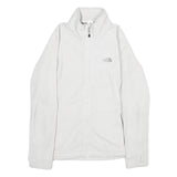THE NORTH FACE Womens White Jacket M Polyester Zip Outdoor Activewear