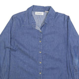 ANTHONY RICHARDS Womens Blue Denim Shirt S Long Sleeve Button Casual