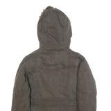 ALL SAINTS Womens Brown Cotton Blend Hooded Zip Jacket UK 10 Casual Stylish