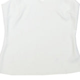 Womens White Scallop Neck Sleeveless Top XXS Smooth Polyester Blend Summer