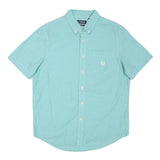 CHAPS Mens Blue Cotton Blend Shirt L Button-Down Collar Casual Short Sleeve