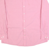 TOMMY HILFIGER Mens Pink Shirt M Cotton Blend Classic Fit Long Sleeve Button