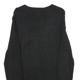 H&M Womens Black Plain Pullover Basic Knit Jumper S Decorative Buttons