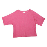 MONSOON Womens Pink Basic Oversized Short Sleeve Crew Neck Top M Summer