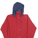 WOOLRICH Womens Red & Navy Hooded Zip Jacket S Polyester Casual Outdoor