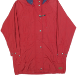 WOOLRICH Womens Red & Navy Hooded Zip Jacket S Polyester Casual Outdoor