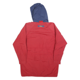 WOOLRICH Womens Red & Navy Hooded Zip Jacket S Polyester Casual Outdoor