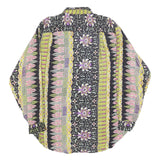 DARA GROFF Mens Black & Purple Patterned Shirt L Cotton Blend Casual Stylish