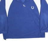 NFL Mens Blue & White Plain Pullover Crew Neck Basic Knit XL Quarter Zip Sports