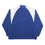 NFL Mens Blue & White Plain Pullover Crew Neck Basic Knit XL Quarter Zip Sports