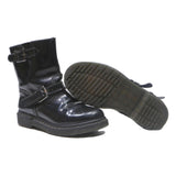 DR MARTENS Womens Leather Black Ankle Boots UK 4 Buckle Strap Stylish