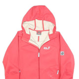 JACK WOLFSKIN Womens Coral Pink Outdoor Jacket M Polyester Blend Hooded Zip