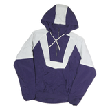 NIKE Womens Purple & White Hooded Zip Jacket M Polyester Colourblock Sportswear