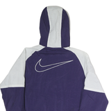 NIKE Womens Purple & White Hooded Zip Jacket M Polyester Colourblock Sportswear