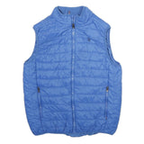 U.S. POLO ASSN Mens Blue Quilted Sleeveless Jacket M Jersey Zip Lightweight