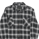JACHS Mens Black & White Check Shirt L Long Sleeve Casual Comfortable Cotton