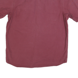 RED HEAD Mens Maroon Cotton Blend Short Sleeve Shirt L Button Pocket Casual