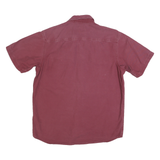 RED HEAD Mens Maroon Cotton Blend Short Sleeve Shirt L Button Pocket Casual