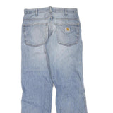 CARHARTT Mens Regular Fit Light Blue Denim Jeans Cotton Blend Button W32 L32