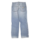 CARHARTT Mens Regular Fit Light Blue Denim Jeans Cotton Blend Button W32 L32