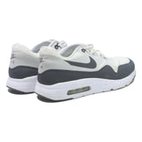 NIKE Air Max 1 Mens Low Top Trainers White & Grey Synthetic UK 9 Sport Casual