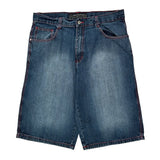 Southpole Contrast Stitch Denim Shorts - 38W 11L Blue Cotton