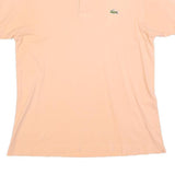 LACOSTE Womens Peach Short Sleeve Plain Polo Shirt M Classic Cotton Blend